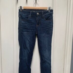 American Eagle Jeggings Size 4 SHORT INSEAM Dark Blue Wash